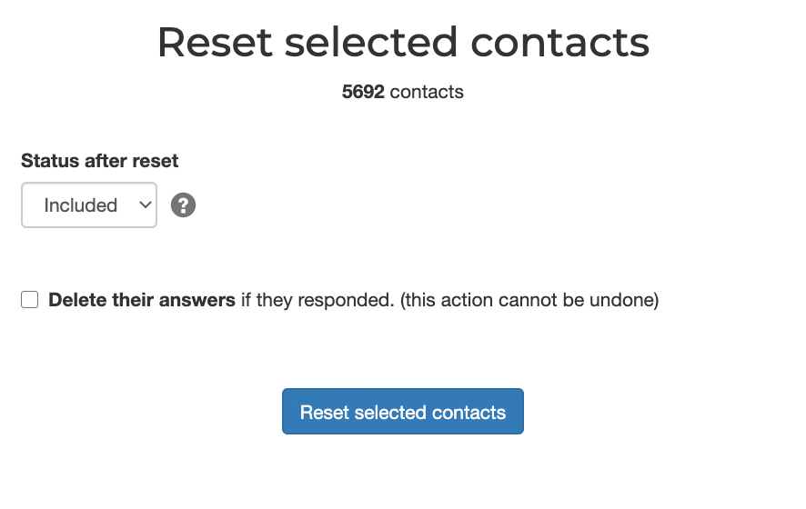 Reset contacts