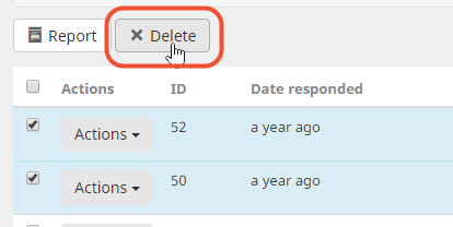 Delete responses for multiple respondents at once