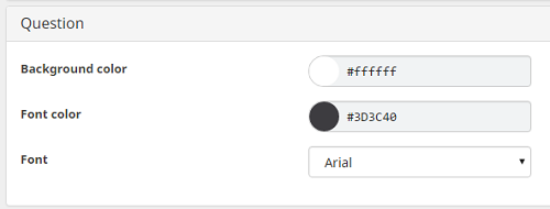 Set a background color for the survey questions