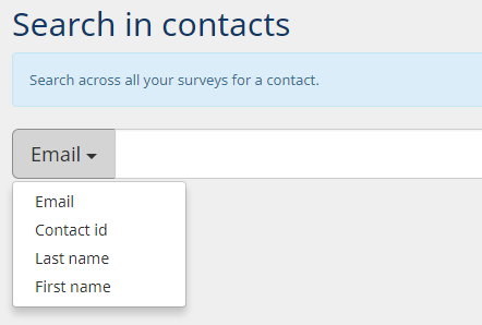 search contacts across all surveys