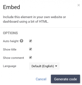 Survey report element embed