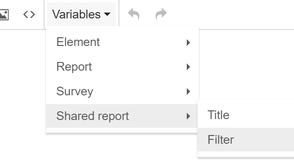 Survey report variables