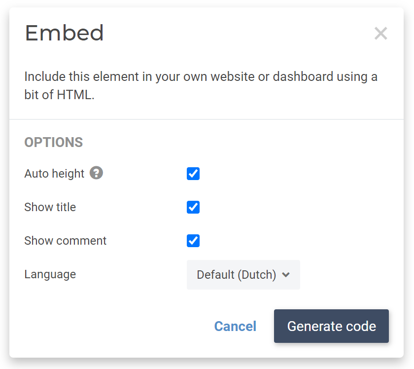 Embed report element